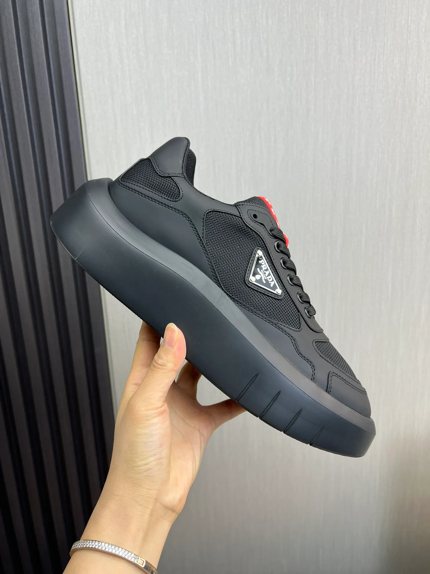 Men's shoes 💰620💰 [PRADA] Men's shoes are popular in the counter, official website is synchronized, high-quality shipments ✔️Original cowhide stitching mesh + cowhide lining, 1🆚1 replica, original original bottom, 38-45 (45 customized, non-refundable)